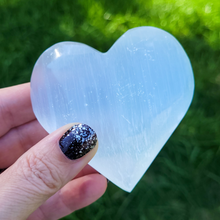 Load image into Gallery viewer, Selenite Heart Carving - Polished Selenite Heart