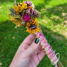 Load image into Gallery viewer, Organic Mugwort and Seasonal Flower Bundle