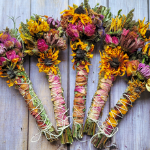Load image into Gallery viewer, Organic Mugwort and Seasonal Flower Bundle