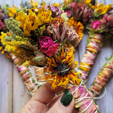 Load image into Gallery viewer, Organic Mugwort and Seasonal Flower Bundle