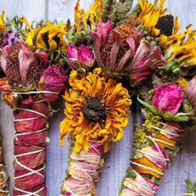 Load image into Gallery viewer, Organic Mugwort and Seasonal Flower Bundle