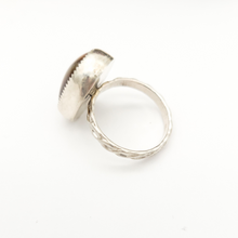 Load image into Gallery viewer, Sterling Silver and banded agate gemstone ring size 7.5