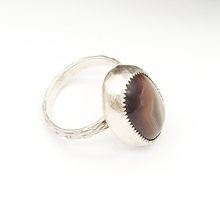 Load image into Gallery viewer, Banded agate and sterling silver ring size 7.5