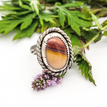Load image into Gallery viewer, Jasper and sterling silver ring size 7.5