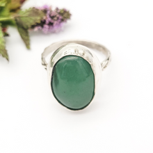 Load image into Gallery viewer, Green aventurine sterling silver gemstone ring