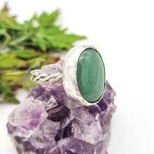 Load image into Gallery viewer, Sterling silver and green aventurine gemstone ring