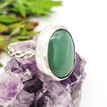 Load image into Gallery viewer, Sterling silver and green aventurine gemstone ring