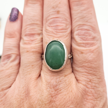 Load image into Gallery viewer, Sterling silver and green aventurine gemstone ring