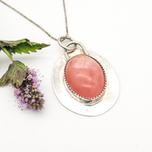 Load image into Gallery viewer, Peach Moonstone and Sterling Silver Pendant Necklace