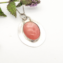Load image into Gallery viewer, Peach Moonstone and Sterling Silver Pendant Necklace