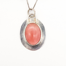 Load image into Gallery viewer, Peach Moonstone and Sterling Silver Pendant Necklace
