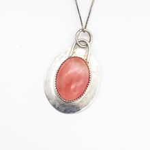 Load image into Gallery viewer, Peach Moonstone and Sterling Silver Pendant Necklace
