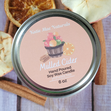 Load image into Gallery viewer, Mulled cider soy wax candle in tin