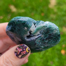 Load image into Gallery viewer, Moss Agate Heart - Carved Gemstone Heart 2.25 inches