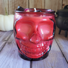 Load image into Gallery viewer, Berry Bewiching Brew Soy Wax Candle in Red Skull Jar - 15 oz