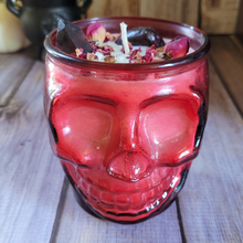 Load image into Gallery viewer, Berry Bewiching Brew Soy Wax Candle in Red Skull Jar - 15 oz