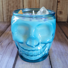 Load image into Gallery viewer, Magic Potion Soy Wax Candle in Blue Skull Jar - 15 oz