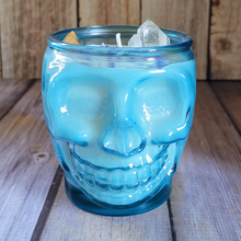 Load image into Gallery viewer, Magic Potion Soy Wax Candle in Blue Skull Jar - 15 oz
