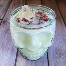 Load image into Gallery viewer, Dragons Blood Soy Wax Candle in Clear Skull Jar - 15 oz