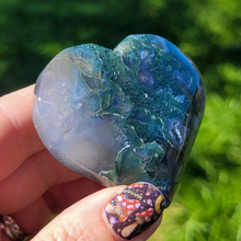 Load image into Gallery viewer, Moss Agate Heart Carving - Gemstone Heart 2 inch
