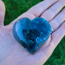 Load image into Gallery viewer, Moss Agate Heart Carving - Gemstone Heart 2 inch