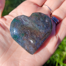 Load image into Gallery viewer, Moss Agate Heart Carving - Agate Gemstone Heart - 2 inch