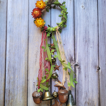 Load image into Gallery viewer, Fall Vibes Witches Bells with Acorn Bells