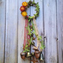 Load image into Gallery viewer, Fall Vibes Witches Bells with Acorn Bells