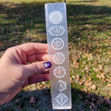Load image into Gallery viewer, Chakra Selenite Stick - 8 inch