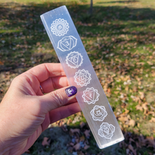 Load image into Gallery viewer, Chakra Selenite Stick - 8 inch