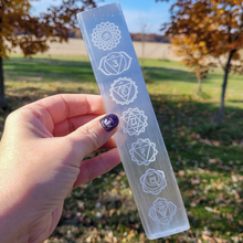Load image into Gallery viewer, Chakra Selenite Stick - 8 inch