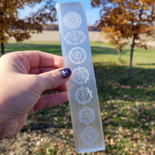 Load image into Gallery viewer, Chakra Selenite Stick - 8 inch