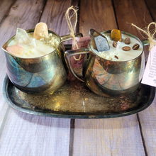 Load image into Gallery viewer, Vintage Cream and Sugar Bowl Candle Set with Tray