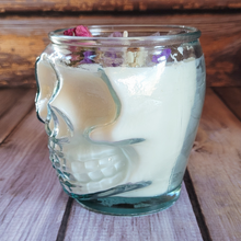 Load image into Gallery viewer, Tricks or Treats Soy Wax Skull Candle - 15 oz