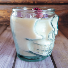 Load image into Gallery viewer, Tricks or Treats Soy Wax Skull Candle - 15 oz