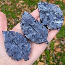 Load image into Gallery viewer, Larvikite Leaf Carving - Larvikite Gemstone Leaf