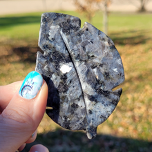 Load image into Gallery viewer, Larvikite Leaf Carving - Larvikite Gemstone Leaf