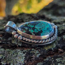 Load image into Gallery viewer, Sterling Silver and Turquoise Pendant - Handcrafted Turquoise Pendant set in Sterling Silver