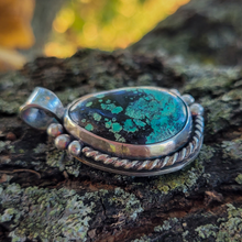 Load image into Gallery viewer, Sterling Silver and Turquoise Pendant - Handcrafted Turquoise Pendant set in Sterling Silver