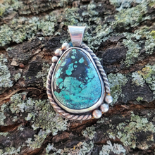 Load image into Gallery viewer, Sterling Silver and Turquoise Pendant - Handcrafted Turquoise Pendant set in Sterling Silver