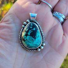 Load image into Gallery viewer, Sterling Silver and Turquoise Pendant - Handcrafted Turquoise Pendant set in Sterling Silver