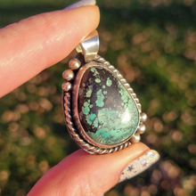 Load image into Gallery viewer, Sterling Silver and Turquoise Pendant - Handcrafted Turquoise Pendant set in Sterling Silver