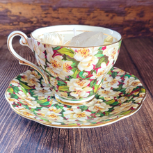 Load image into Gallery viewer, Vintage Tea Cup Candle with Saucer (Angelica)