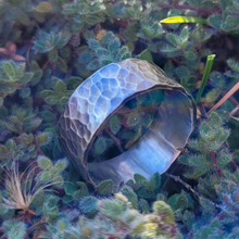 Load image into Gallery viewer, Wide Band Hammered Sterling Silver Ring