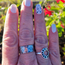Load image into Gallery viewer, Wide Band Hammered Sterling Silver Ring