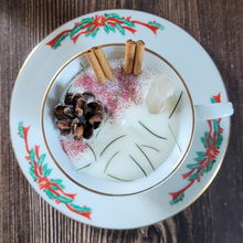 Load image into Gallery viewer, Vintage Holiday Tea Cup Candle (Cozy Cabin)
