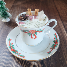 Load image into Gallery viewer, Vintage Holiday Tea Cup Candle (Cozy Cabin)