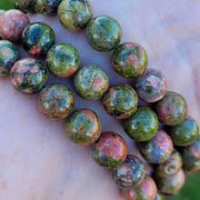 Load image into Gallery viewer, Unakite Gemstone Bracelet - Unakite Beaded Stretch Bracelet