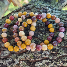 Load image into Gallery viewer, Mookaite Jasper Gemstone Bracelet - Beaded Mookaite Stretch Bracelet