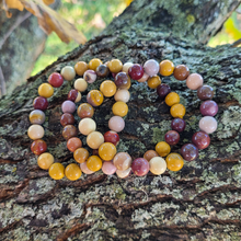 Load image into Gallery viewer, Mookaite Jasper Gemstone Bracelet - Beaded Mookaite Stretch Bracelet